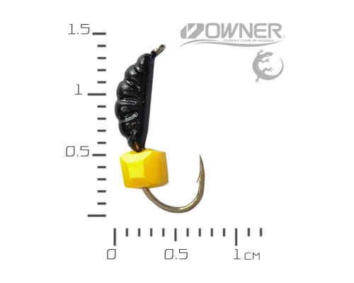 Мормишка безнасадка Криветка Black Salamandra S з підвіскою кубик 0.53г.