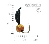 Мормишка безнасадка Креветка Black Salamandra S кулька гранована Золото 0,56гр