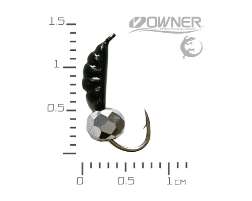 Мормишка безнасадка Креветка Black Salamandra S кулька гранована Срібло 0,56гр