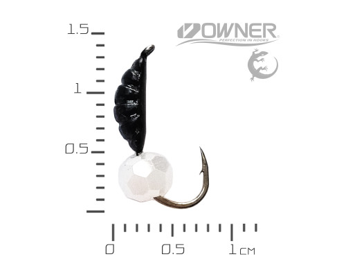 Мормишка безнасадка Креветка Black Salamandra S кулька гранована Білий  0,56гр