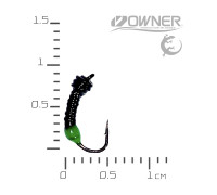 мормишка безнасадка Лісотка XS Чорна Зелена Неонова Крапка 0,1гр