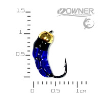 Мормишка безнасадка Мухо-Мормишка Black Salamandra S  Латунь Золото Синій 0,25 гр
