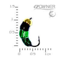 Мормишка безнасадка Мухо-Мормишка Black Salamandra S  Латунь Золото Смарагд 0,25 гр