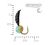 мормишка безнасадка Креветка Black Salamandra XS кулька гранована Блакитний-Золото 0,33гр