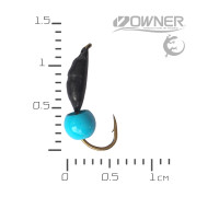 Мормишка безнасадка Креветка XS Кулька Латунна Блакитна  0,43гр 