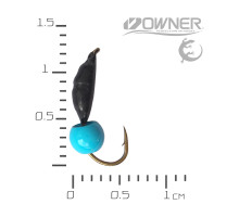 Мормишка безнасадка Креветка XS Кулька Латунна Блакитна  0,43гр 