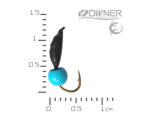 Мормишка безнасадка Креветка XS Кулька Латунна Блакитна  0,43гр 