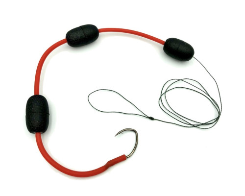 Монтаж на сома Black Salamandra Profi  Черв'як/піявка 3 поплавці 1 гачок