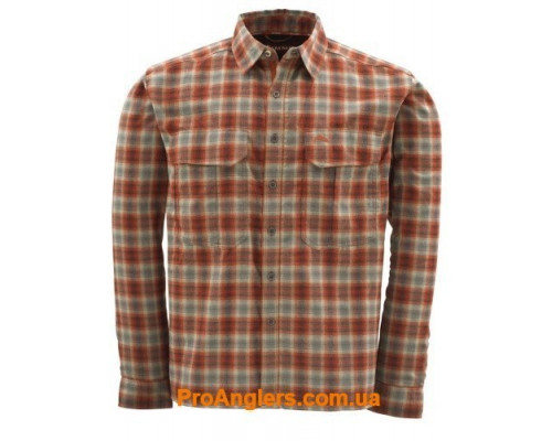 Coldweather Shirt Redwood Plaid L рубашка Simms