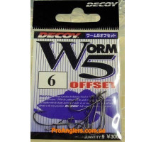 Worm 5 Offset 1/0, 9шт крючок Decoy