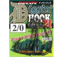 Worm 21 Digging Hook 4/0, 5шт крючок Decoy