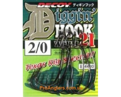 Worm 21 Digging Hook 4/0, 5шт крючок Decoy