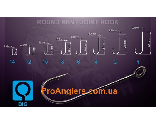 RBJH-4 Round Bent Joint Hook 10шт одинарный крючок Crazy Fish