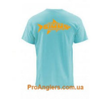 Simms Woodblock Tarpon T-Shirt Gulf Blue M